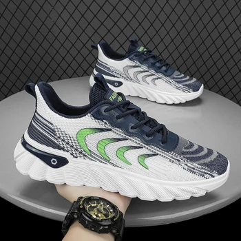 Новое поступление Брендовой дизайнерской спортивной обуви Zapatillas Hombre, легкие дышащие кроссовки, Весенние Модные мужские теннисные кроссовки для бега