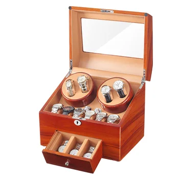 Автоматическая коробка для намотки деревянных часов с дисплеем на 4 + 9 мест хранения