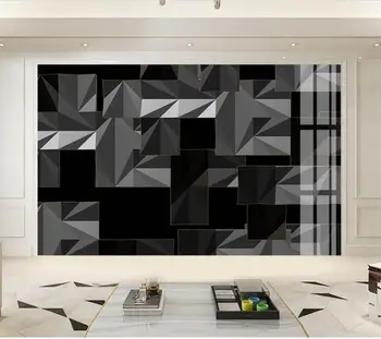 большая фреска wellyu по индивидуальному заказу современный минималистичный геометрический цветной блок золотая линия Обои на фоне скандинавского телевизора