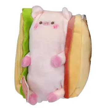 Женская сумочка с брелоком мультяшной формы Сэндвич на молнии для хранения губной помады Сумка-тоут для кукол Сумка для детей Подарок для девочек