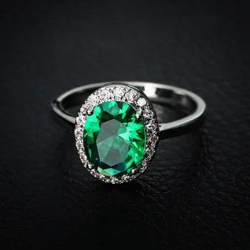 Новое роскошное кольцо с кристаллом в форме яйца, трендовое женское кольцо с инкрустацией из зеленого циркона, модные женские украшения для вечеринки на годовщину свадьбы