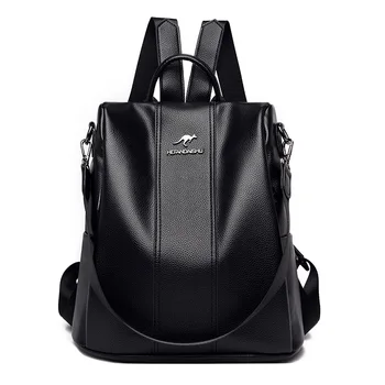 Модный женский рюкзак из мягкой кожи, противоугонная школьная сумка для путешествий большой емкости, высококачественный кожаный рюкзак Mochila Back Pack