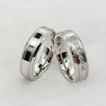 Наборы обручальных колец для пар Дизайнерские серебряные украшения из белого золота и хирургической стали обещают, что кольцо на палец никогда не выцветет eheringe
