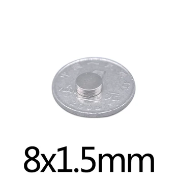 50/100/200 шт 8x1,5 мм NdFeB Мини Маленькие круглые Магниты На холодильник N35 Неодимовый Магнит Диаметром 8x1,5 мм Постоянные магниты 8*1.5