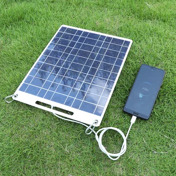 Солнечная панель мощностью 30 Вт с карабинами из 2шт Двойной USB Гибкий Портативный Наружный солнечный элемент Зарядное устройство для мобильного телефона Decive