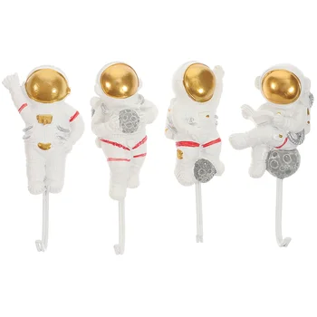 Крючок для астронавта, 4 шт., уникальное Настенное крепление, вешалка для полотенец в форме Космонавта, Сверхмощный Брелок для ключей, декор задней двери, Липкий Ремесленный Шик