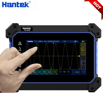 Hantek TO1254D 4-канальный цифровой осциллограф с сенсорным экраном, Портативные USB-осциллографы + Источник сигнала + Мультиметр-тестер