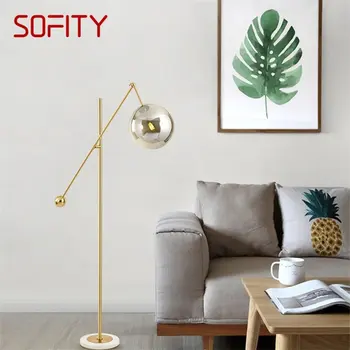 Креативный мраморный торшер SOFITY Nordic, современный светодиодный декоративный светильник для дома, гостиной, спальни.