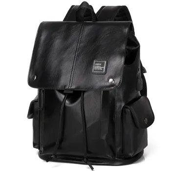 Модный Роскошный Брендовый Кожаный Мужской рюкзак, Деловая Мужская сумка для ноутбука, Повседневные рюкзаки большой емкости, дорожная Школьная сумка для колледжа, рюкзак