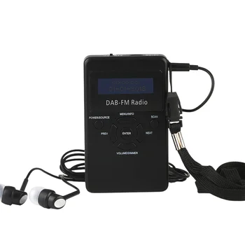 Небольшое карманное DAB/FM-радио, мини-цифровой радиоприемник с автоматическим сканированием, наушники с перезаряжаемой батареей