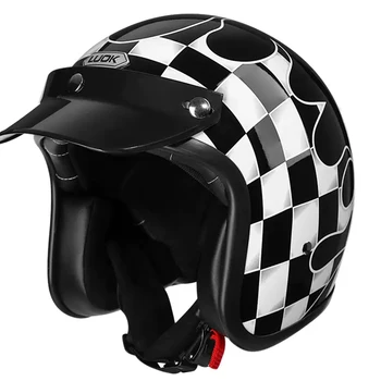 Ретро мотоциклетный шлем LUOK Raging Fire, винтажный шлем Casco Moto Jet, полугоночные шлемы для езды на мотоцикле и скутере Vespa