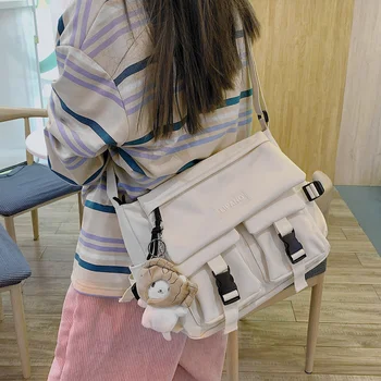 Женская сумка через плечо, большие холщовые сумки через плечо для женщин, модный тренд 2023 года, Корейские студенческие школьные сумки, сумки-тотализаторы