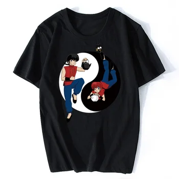 Ranma 1/2 Camiseta с круглым вырезом, мужская футболка из натурального материала в стиле ретро, популярная, приятная летняя дышащая