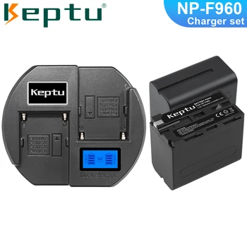 Аккумулятор KEPTU NP-F960, NP F960, NPF970 с ЖК-Дисплеем, Быстрое Зарядное Устройство Для Sony PLM-100 CCD-TRV35 MVC-FD91 MC1500C