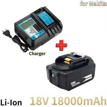 100% BL1860 Аккумуляторная Батарея 18 V 18000mAh литий-ионная для 18v BL1840 BL1850 BL1830 BL1860B LXT 400 + Зарядное устройство