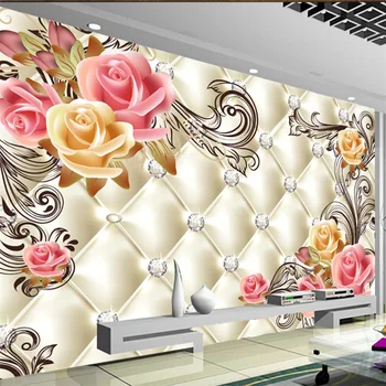 Индивидуальные обои 3D алмаз мягкая сумка роза украшение живопись гостиная спальня диван отель ювелирные изделия фон настенная роспись