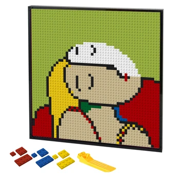 Ручная роспись строительными блоками MOC Pixel Art Портрет Мечтающей женщины Поп-сделай сам Всемирно известная комната, декоративные Мозаичные игрушки в подарок