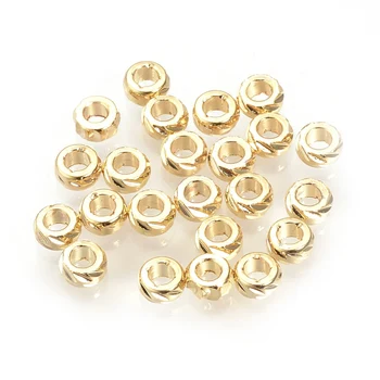 50шт Латунные кольцевые бусины Золотые роскошные Свободные распорные бусины 3 мм для изготовления ювелирных изделий, аксессуары для браслетов и ожерелий 