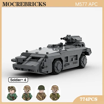 Наборы MOC военной серии WW2 Строительные блоки Модель бронетранспортера M577, кирпичи, игрушки, подарки для детей