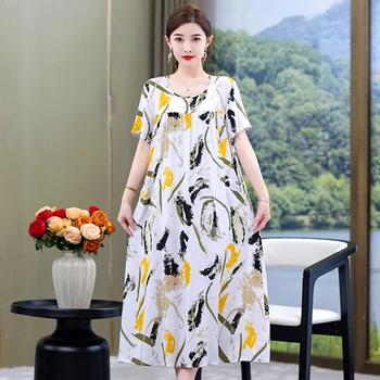 Женское элегантное длинное платье 2023 Новые повседневные летние женские платья с коротким рукавом В Корейском стиле Harajuku Винтажные Женские сарафаны