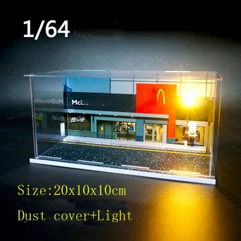 Модель сцены парковки 1/64, модель реквизита для фотосъемки в придорожной лавке с гамбургерами, игрушка