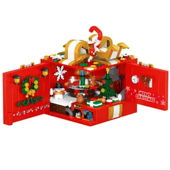 2022 Город творчества Зимняя деревня Рождественская подарочная коробка Строительные блоки кирпичи Детские игрушки Рождественский подарок