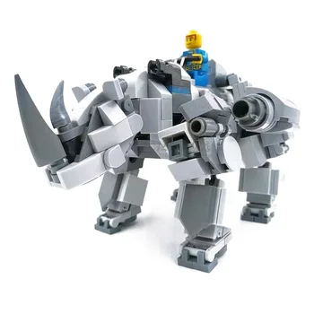 модель робота-носорога, строительные блоки, детские игрушки, фигурки, кирпичи, игрушки для детей, наборы аниме-фигурок