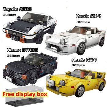 Бесплатная Демонстрационная Коробка INITIAL D AE86 Drift Super Racing Car Mazda FD3S RX7 Чемпионы Креативные Технологии Строительные Блоки Кирпичи Игрушка