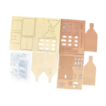 Наборы миниатюрных моделей домов из деревянных 3D-пазлов для декораций домашнего декора