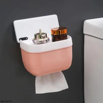 Настенный держатель туалетной бумаги для ванной комнаты, Водонепроницаемая полка для хранения мобильного телефона, Стеллаж для хранения туалетной бумаги, Коробка для салфеток
