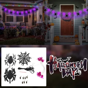 Бумажный флаг на Хэллоуин с гирляндами, декоративный реквизит для вечеринки, светящиеся полоски для свечения в темноте, светящиеся палочки