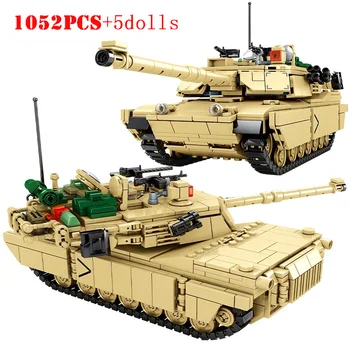 Городской Военный M1A2 T-14 Leopard 2A7 Основной Боевой Танк Строительные Блоки Фигурки Солдат Второй Мировой Войны Армейские Кирпичные Игрушки Для Детей Подарок Для Детей