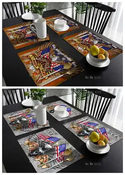 Американская патриотическая художественная металлическая вывеска в винтажном стиле Гаражное искусство. Маслостойкое украшение кухонного стола