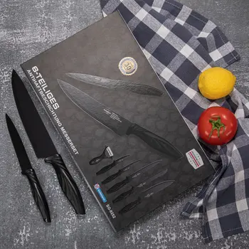 Наборы черных ножей, набор кухонных ножей из нержавеющей стали, нож для нарезки хлеба шеф-поваром, нож для чистки овощей с керамической овощечисткой, кухонный нож