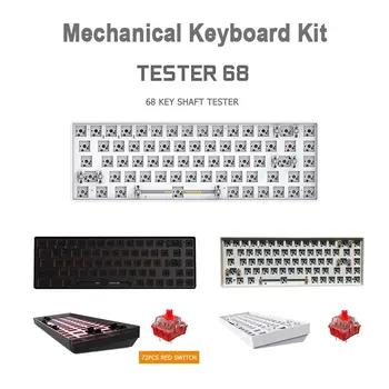 Комплект механической клавиатуры TESTER68 с горячей заменой Bluetooth 5.0 со средней рамкой 2.4G Индивидуальный комплект беспроводной клавиатуры с 68 клавишами