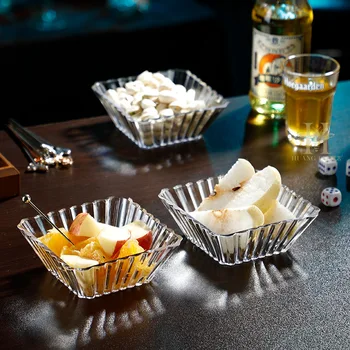 Прозрачная тарелка Ktv Bar, Квадратная тарелка для закусок, креативная домашняя тарелка для закусок, Акриловая тарелка для закусок, Фруктовая тарелка