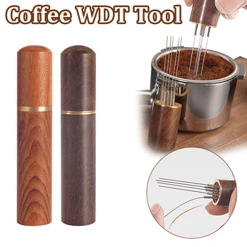 Инструмент WDT для перемешивания кофе Эспрессо, профессиональный инструмент для бариста, раздача кофе, 5 игл, блендер для эспрессо, самоустанавливающаяся подставка