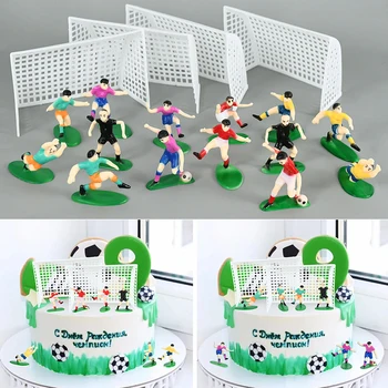 9 шт./компл., Футбольный топпер для торта, украшения для торта на День рождения, Футбольный мяч для мальчиков, футбольные игрушки для вечеринок
