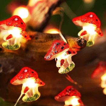 Горячая точка, праздничное украшение двора, декорации, 3D светодиодная лампа в форме гриба из медной проволоки, имитация шнура, 3D грибная лампа