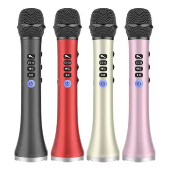 Ручной беспроводной микрофон для пения в караоке, Bluetooth-совместимый динамик для вечеринки KTV