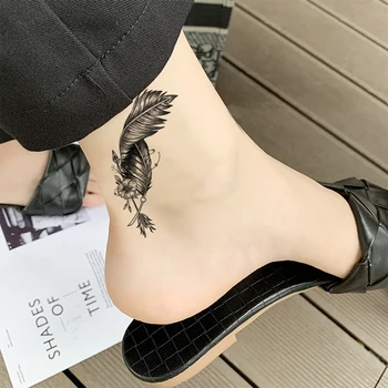 Маленькие Свежие черные наклейки с татуировками, водонепроницаемые долговечные наклейки с татуировками, рука, Нога, грудь, боди-арт, паста для рисования, татуировка
