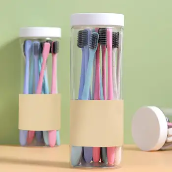 Зубная щетка 12шт, экологически чистая мягкая зубная щетка с длинной ручкой, Глубокая чистка для взрослых, 360 градусов, Чистая зубная щетка, принадлежности для ванной комнаты