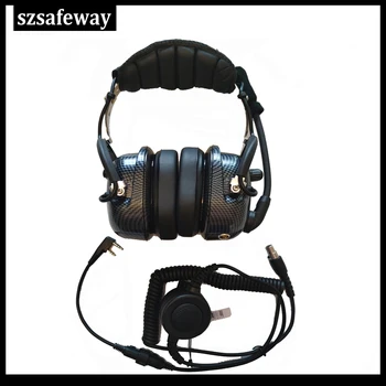 Авиационная микрофонная гарнитура с шумоподавлением, наушник для рации, круглый PPT для Kenwood Baofeng UV-5R H777