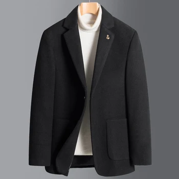 2023 Новый мужской осенне-зимний модный шерстяной костюм для вечеринок, деловой повседневный однотонный пиджак west coat
