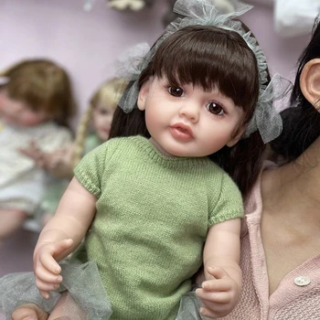55-Сантиметровая возрожденная малышка Популярная кукла Мэдди Милая девочка с отросшими светлыми волосами, мягкое тело для объятий, высококачественная кукла ручной работы