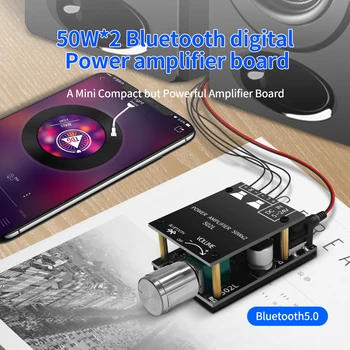 Плата цифрового усилителя мощности Bluetooth 5.0 AUX, 2x 50 Вт, динамик, модуль стереозвука, усилитель для домашней музыки