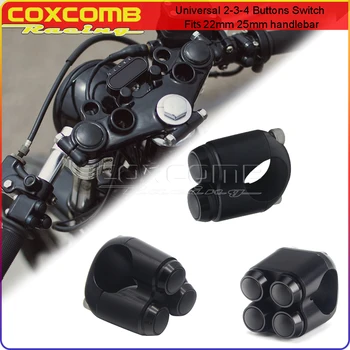 Черный Алюминий 22 мм или 25 мм Мини Кнопка Включения Электрический Звуковой Сигнал Поворотники Световые Переключатели Кнопка Включения Выключения Для Honda CB CX CBX