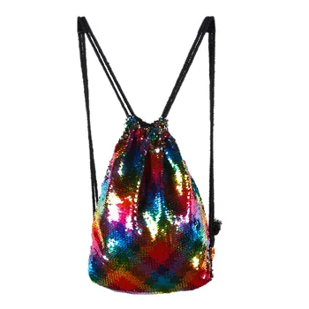 2023 Модная женская сумка с блестками, меняющая цвет, на шнурке, спортивный рюкзак на открытом воздухе
