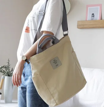 Корейская художественная холщовая сумка через плечо Простая маленькая свежая сумка-мессенджер Повседневная тканевая сумка для покупок Кошельки и дамские сумочки