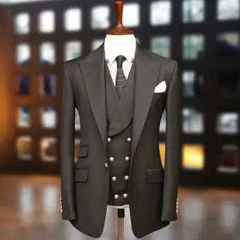 Элегантный мужской костюм из 3 предметов, комплекты блейзеров Ternos для мужчин, свадебное платье, костюм на Хэллоуин, официальная деловая социальная куртка, жилет, брюки